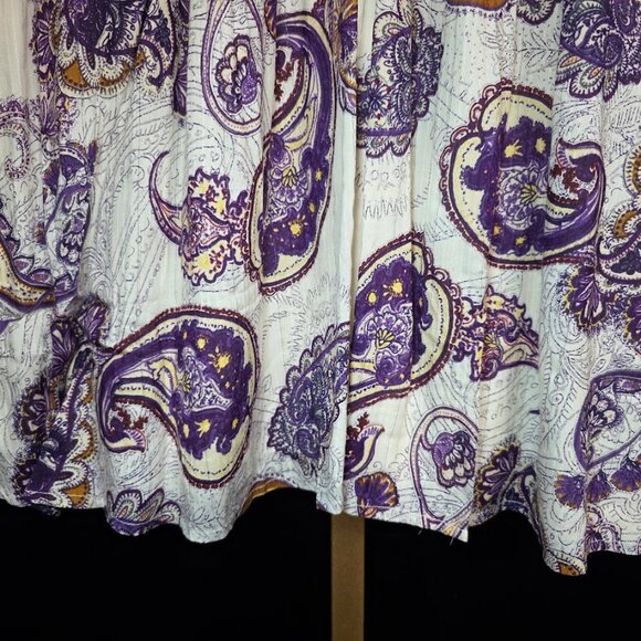 NWT BAND OF THE FREE Purple Paisley Long Sleeve Mini Dress M - Picture 4 of 15